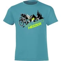 Baddery Print-Shirt Kinder Fahrrad T-Shirt: "Waldweg Heizer" - Geschenk Jungen & Mädchen, hochwertiger Siebdruck, aus Baumwolle