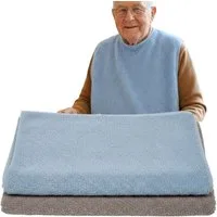 Seniori Lätzchen für Erwachsene 2er Set 50x100 Essschutz Baumwolle, (2 Stück), Blau und Grau