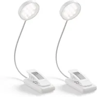LQWELL LED Schreibtischlampe LED Leselampe Nachttischlampe Leselampe Tisch Buch Klemme im Bett, LED fest integriert, 3 Farbtemperaturen, 10 Helligkeitsstufen, stufenlos dimmbar, 360° flexibles Buchlicht, Für Kinder und Buchliebhaber, ideal für Büro, 