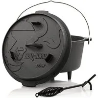 BBQ-Toro Grilltopf Dutch Oven DO9P, 9,0 L Premium Gusseisen Kochtopf, Gusstopf, Gusseisen (3-tlg)