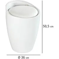 WENKO Wäschekorb Wäschesammler mit Sitz CANDY, schwarz, mattiert, 2in1, WENKO