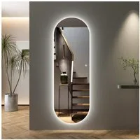 WDWRITTI Ganzkörperspiegel mit beleuchtung 165x60cm 3Lichtfarben Dimmbar Speicherfunktion (Wandspiegel Groß, 145x60cm, 3000-6500K, 165x65cm), für Flur Wohnzimmer Schlafzimmer Hotel