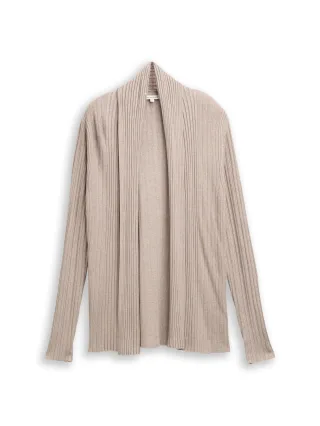 Tom Tailor - Cardigan mit Schalkragen soft taupe melange - Gr. - XL