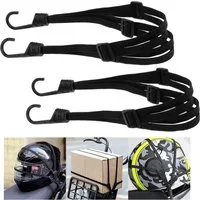 LA CUTE Gepäckgurt Elastisches Spanngurt-Set mit Doppelhaken für Motorrad & Fahrrad, (Elastische Gepäckspanngurte mit Doppelhaken im 2er-Set, 2-tlg., 2 Spanngurte, je 60–110 cm, mit 4 verstellbaren Gurtschlaufen), Elastisch, kratzfest, rutschfest, me