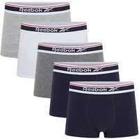 Reebok Boxer JAY (5er Pack) basic, bequem, weich, mit Logo, breiter Bund, Baumwollmix