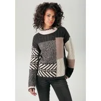 Aniston CASUAL Strickpullover im farbharmonischem Patch-Dessin