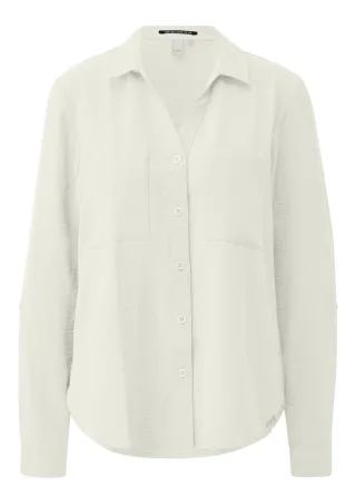 Q/S designed by - Strukturierte Bluse beige - Gr. - 42