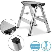 STAHLWERK Trittleiter Klapptritt 120 kg Tragkraft Alu Trittleiter Tritthocker Klappleiter (Set, 1-St., Einzelgerät), rutschfeste Standfüße