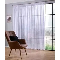 DecoHome24 Gardine Leinen (1 St), Kräuselband, halbtransparent