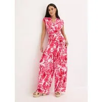 bonprix Jumpsuit floral bedruckt, weites Bein, mit Drapierung in der Taille, ärmellos