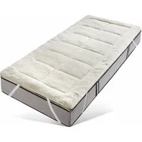 Matratzenauflage Luise, in Lammfloor Optik, 90x200 cm und weitere Größen RIBECO, Auflage beidseitig für Sommer und Winter nutzbar, waschbar bis 60°C