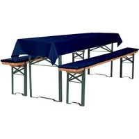 TexDeko Bankauflage Bierbankauflagen-Set mit Tischdecke 100x250cm (universal) 3TLG Set, (Set, 2x Auflage + 1x Tischdecke), blickdicht & waschbar