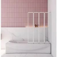 AICA Badewannenaufsatz 3, 4, 5-teilig Faltwand Aufsatz Duschwand Badewanne Duschabtrennung, Einscheibensicherheitsglas,Sicherheitsglas, (4 tlg), mit Antikalk- Versiegelung, Badewanneninstallation