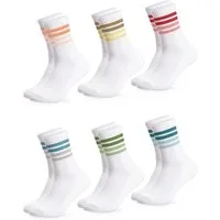 OCCULTO Sportsocken Damen Retro Tennis Socken 6er Pack (Modell: Steffi) (6-Paar)
