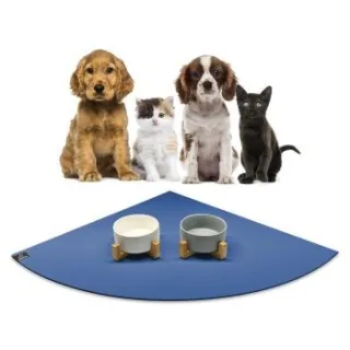 SANOZOO ® - Napfunterlage Eckrund - Öko-Tex und Made in Germany blau 80 cm, 80 cm
