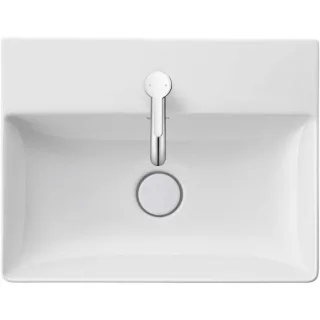 Duravit DuraSquare Waschtisch 2356500041 50x40cm, ohne Überlauf, mit Hahnlochbank, 1 Hahnloch, weiß
