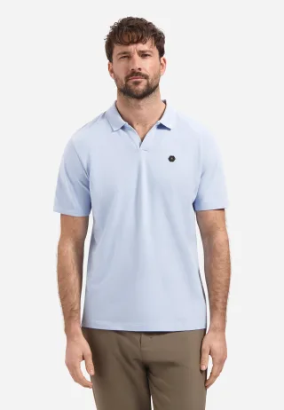 No Excess - Polo Short Sleeve V-Collar Basic Blue - Gr. - L