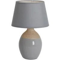 näve Tischleuchte Talia, ohne Leuchtmittel, Keramik, E14 max. 60W, Kippschalter, 2- farbiger Fuß (grau und natur)