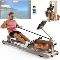 VOWVIT Rudergerät Klappbares Wasserrudergerät mit immersiver Trainingserfahrung (1-tlg), Bluetooth-Display, 98 % vormontiert, belastbar bis 160 kg