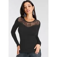 Melrose Rundhalspullover mit Spitze und Nieten-Details