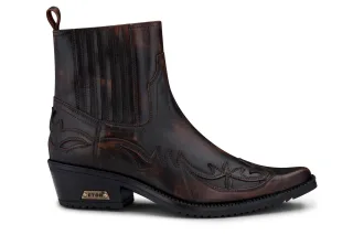 Herren Schwarz/Braun Winklepicker Cowboy-Stiefeletten