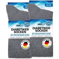 MEDOLY Diabetikersocken mit 97% Baumwolle, ohne Bund (6 Paar) ohne störende Naht