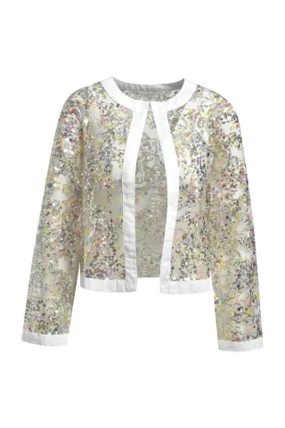Milano Italy - roundneck jacket 1/1 sleeves mint print - Gr. - 36