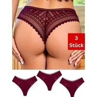 Elegant Love Taillenslip Sexy Unterwäsche in Spitzenoptik, Dessous-Slip für Damen (Packung, 1-St., 3er-Pack) Höschen-Lingerie, bequeme Unterhosen, High-Waist-Panties