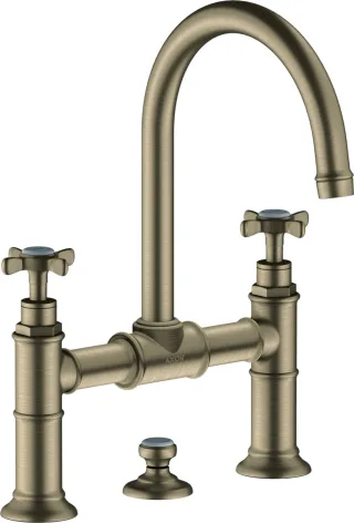 Hansgrohe 3-Loch Waschtischarmatur Brücke Axor Montreux Standmodell brushed nickel, 16510820 16510820