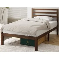 ZINUS Massivholzbett Leni (Packung, 1-tlg., Braun, 90x200 cm), mit Kopfteil, inklusive Lattenrost aus Holz
