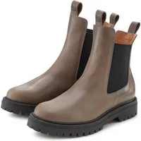 Elbsand Chelseaboots, Schlupfstiefel, Bikerboots, Sommerstiefelette Stiefelette aus Leder mit Stretch-Einsätzen, Lederstiefelette