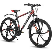 HILAND Mountainbike 26 Zoll Mountainbike MTB für Jugendliche Fahrrad Herren Damen Jungen, mit Aluminiumrahmen Scheibenbremse Federgabel 6 Speichenräder