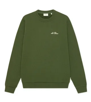 les deux - Sweatshirt mit Logo-Print grün - Gr. - L