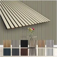 Hexim Wanddekoobjekt AP01 (Akustikpaneele 4 Stück 278x60cm Holz Comfort - flexible Lamellenwand MDF Wandpaneele Lamellenverkleidung Wandverkleidung schalldämmend 6.68m² Palomino)