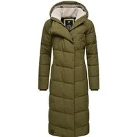 Ragwear Wintermantel Pavla Long extralanger Winterparka mit Teddyfutter und Kapuze