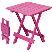Spetebo Gartentisch Kunstoff Klapptisch ADIGE - pink (Stück, 1-St., Kunststoff Tisch), Garten Beistelltisch klappbar