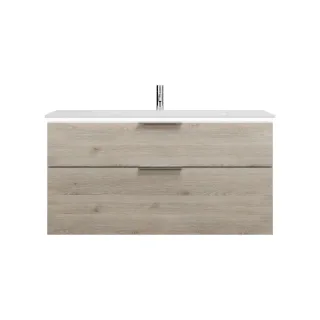 Burgbad Mineralguss Waschtisch-Set Eqio Eiche Dekor Flanelle/Alpinweiss, SEZE122F2632C0001 SEZE122F2632C0001