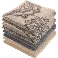 Erwin Müller Handtuch Handtuch "Bühl" 4er-Pack, Frottier/Jacquard, Walk-Frottier Motiv