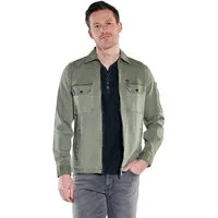 Engbers Langarmhemd Herren Overshirt aus kernigem Twill, Khaki