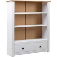 vidaXL Bücherregal Bücherregal Weiß 80 x 35 x 110 cm Massivholz Panama-Kiefer, 1-tlg.