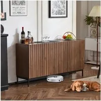 Flieks Sideboard mit 3 Türen Eichefarbe (1 St., 150x40x80 cm), Küchenschrank Wohnzimmer Kommode, verstellbare Einlegeböden