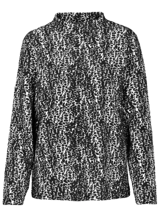 CLARINA - Stehbund-Sweatshirt, 1/1 Arm schwarz combo - Gr. - 40
