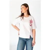 Passioni T-Shirt mit Blumenstickerei