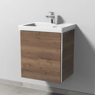 Sanipa 3way Waschtischunterbau zu Villeroy & Boch Subway 3.0 Waschtisch mit 1 Tür, Eiche-Tabak BR84450