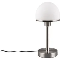 TRIO Leuchten LED Nachttischlampe, Dimmfunktion, LED wechselbar, Nachttisch-lampe dimmbar Touch Fensterbank Glas Lampenschirm Höhe 39cm