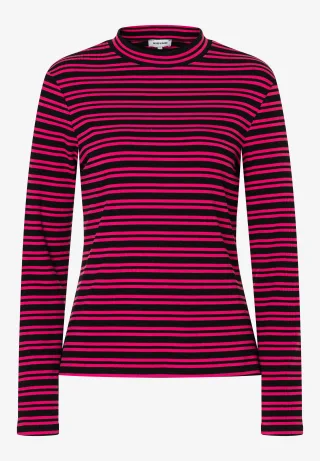 MORE & MORE - gestreiftes Rippenshirt pink - Gr. - 36