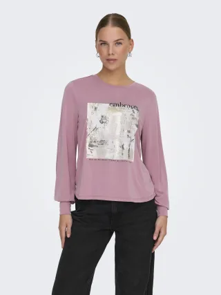 ONLY - ONLFREE LIFE MODAL L/S PRINT TOP BOX JRS - Gr. - L