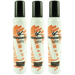 Kappers KIS Color Styling Mousse - Farb Auswahl - Haar Pflege Schaum Tönung  - 3x200ml Perlbeige/Parelbeige
