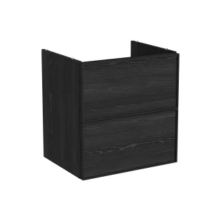VitrA New Metropole Edge Waschtischunterschrank mit 2 Vollauszügen 58 x 46 x 60 cm Schwarz,67387 67387