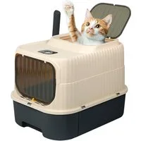 JEOBEST Katzentoilette, Katzenklo Geruchskontrolle mit Schaufel & Schublade,für Katzen bis12kg